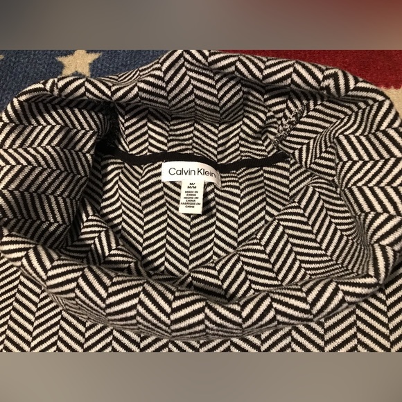 NWOT Vintage Womens CALVIN KLEIN FUNNEL TURTLENECK Knit Sweater M kors rlpc rlx - Picture 3 of 9